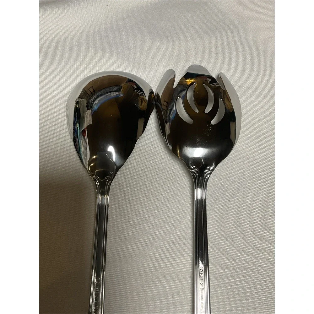 Reed & Barton Saville Garden Salad Serving Set Stainless Steel